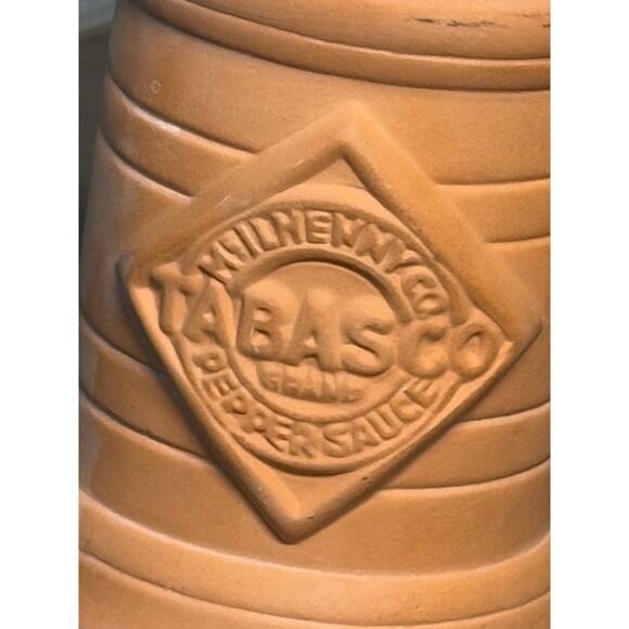 Tabasco Hot Sauce Bottle Holder Ceramic 3" Terracotta Mini Toothpick Jar Vintage - Picture 3 of 10